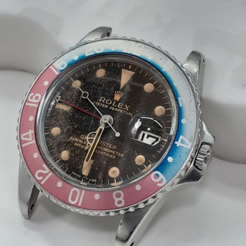 Very Rare Rolex GMT Master Cornino Pumpkin Gilt Dial Watch 1675