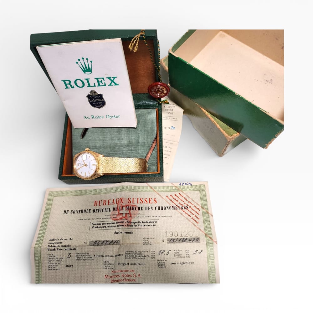 Rolex Mens Date 34mm 18K Yellow Gold 1510 Mens Watch