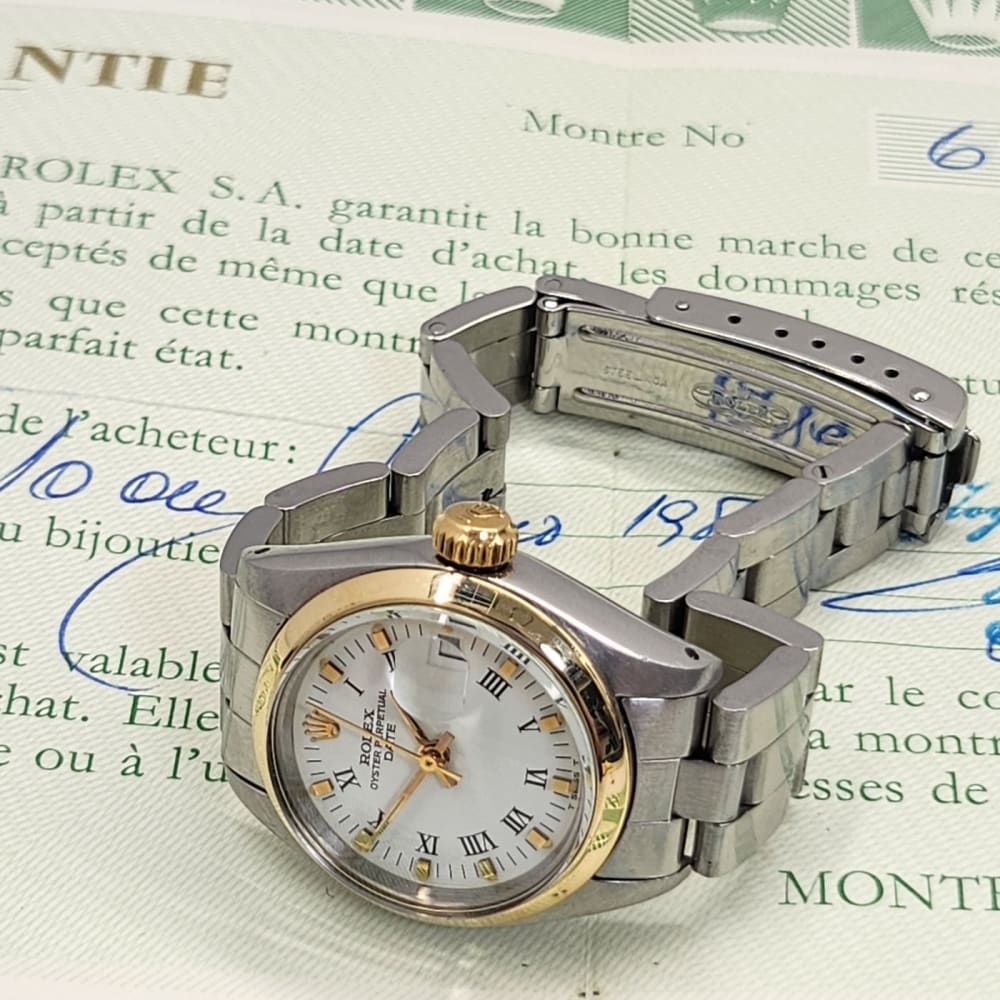 Rolex Oyster Perpetual Ladies Date Stainless Steel & Gold 6916 Ladies Watch