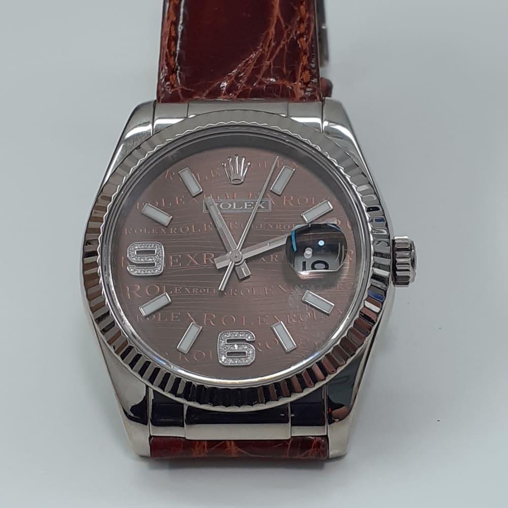 Rolex Mens Datejust 36mm 18K White Gold 116139 Mens Watch