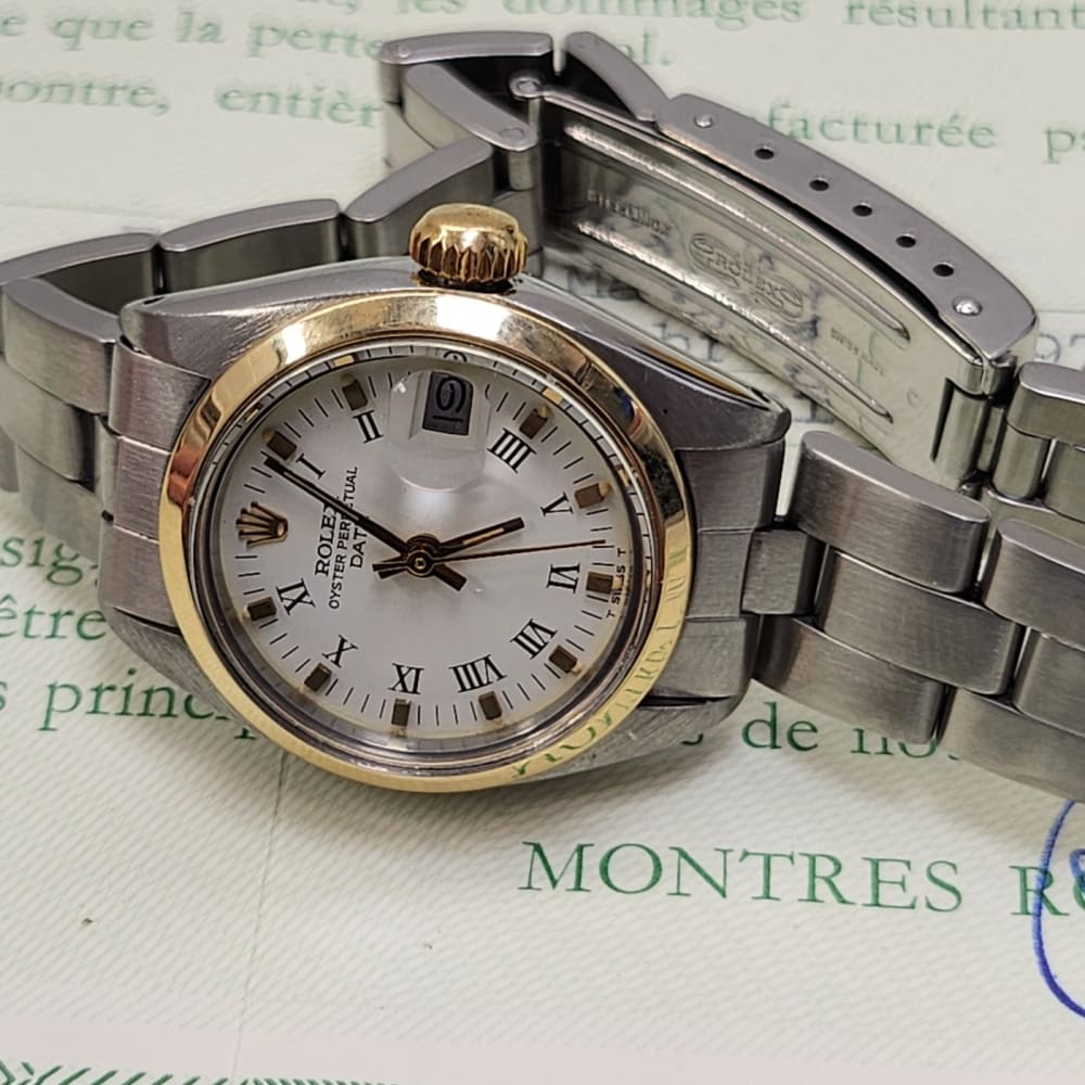 Rolex Oyster Perpetual Ladies Date Stainless Steel & Gold 6916 Ladies Watch