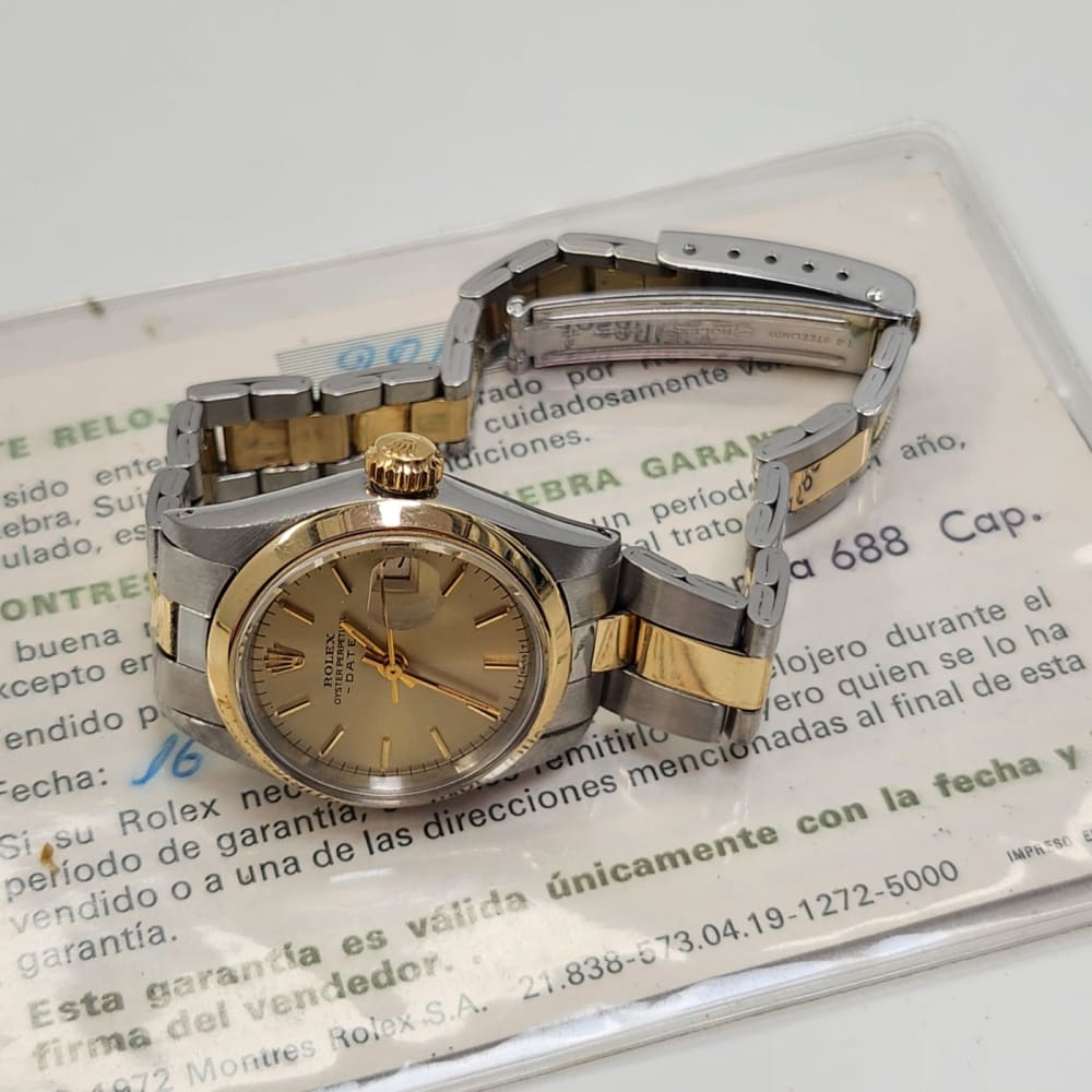 Rolex Oyster Perpetual Ladies Date Stainless Steel & Gold 6916 Ladies Watch